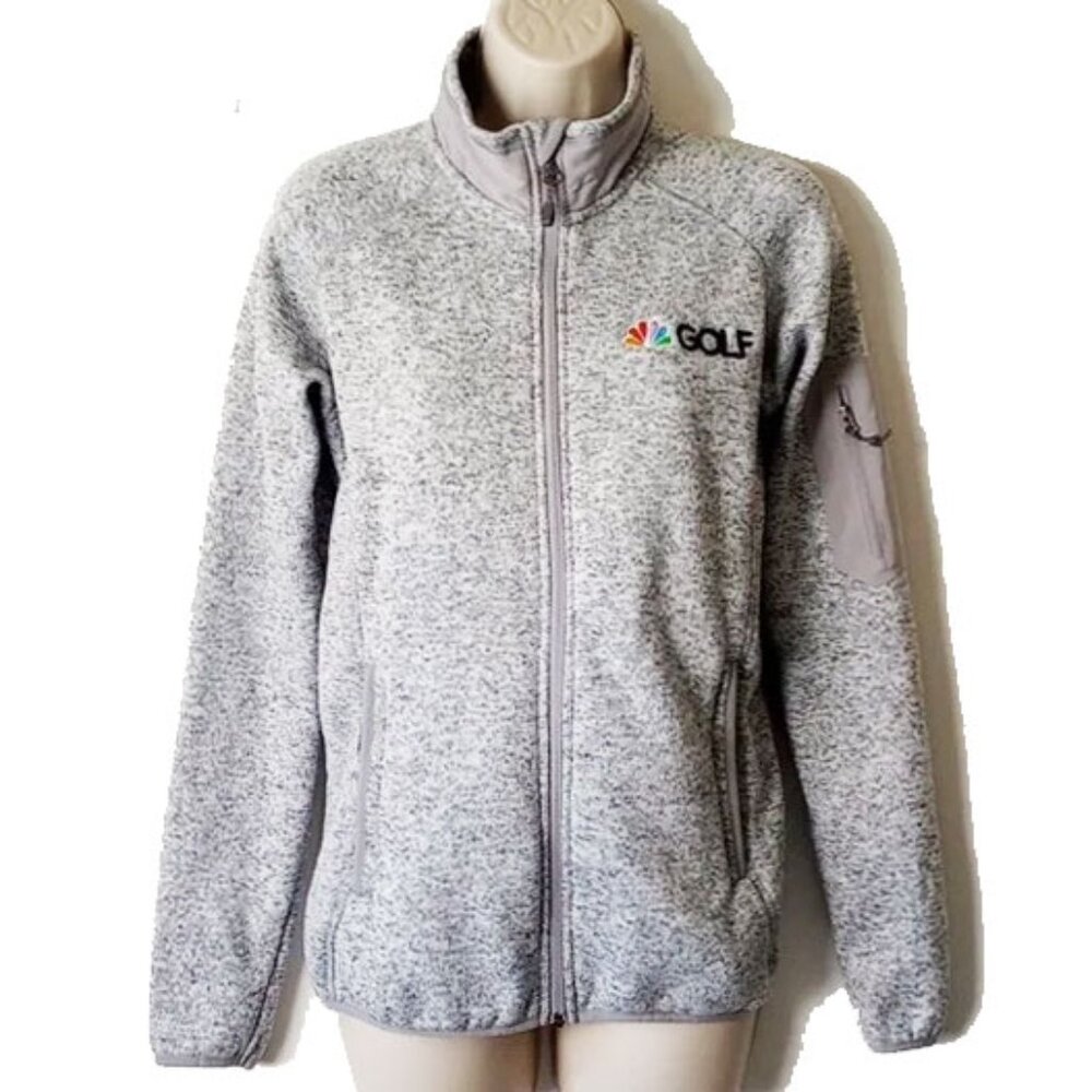 NWOT NBC Golf Zip Front Knit Sweater Jacket by Fossa Men's S Heather Gray